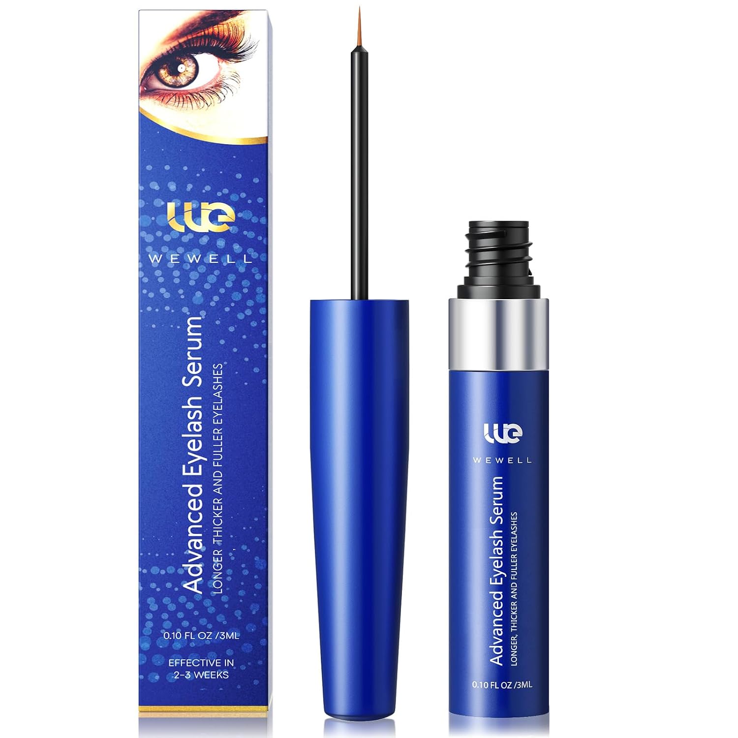 Eyelash Serum without Hormones Lash Serum: Hormone-Free Natural Eyelash Serum for Faster Eyelash Growth Fuller and Longer Eyelashes Vegan Electric Blue
