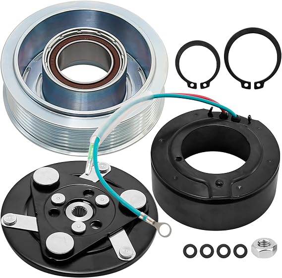 AC Compressor Clutch Assembly Kit Replacement for HONDA 2007-2011 CR-V 4 CYL 2.4L, Replaces 38900-RZA-004