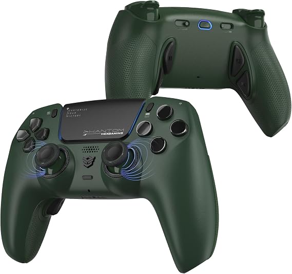HEXGAMING PHANTOM Controller Compatible with ps5, PC - Static Emerald