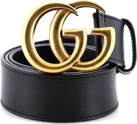 Pre-Loved GG Marmont Belt Leather Wide, Black