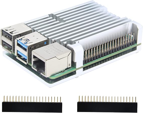 Geekworm for Raspberry Pi 4 Case, Pi 4 Armor Aluminum Alloy Passive Cooling Case Compatible with Raspberry Pi 4 Model B 1GB/2GB/4GB/8GB Only- Silver