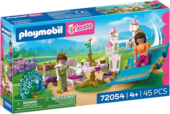 Playmobil | Princess | A Visit from Afar | 2 Princesses with Flying Carpet and Tea Party | Encourages Creativity | Princess Toy for Ages 4 and Up | 72054