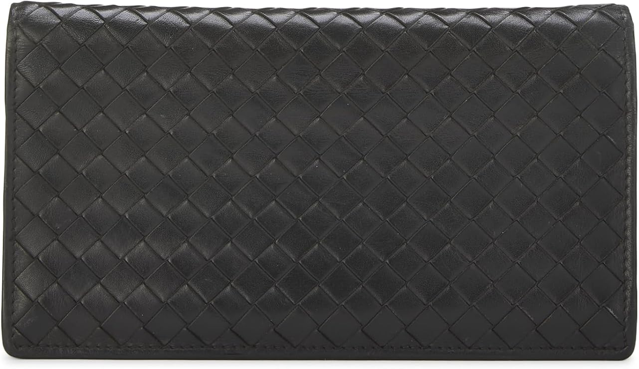 Pre-loved Black Intrecciato Long Wallet, Black