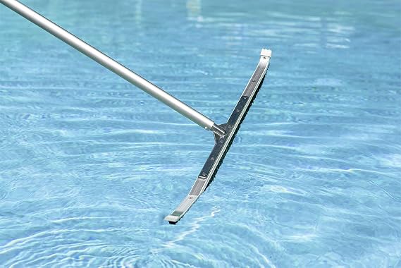 Poolmaster 36-Inch Extra-Wide Commercial Swimming Pool Wall Brush, Heavy-Duty Aluminum Back with Nylon Bristles, Safe for Vinyl, Gunite, Fiberglass and Concrete Pools