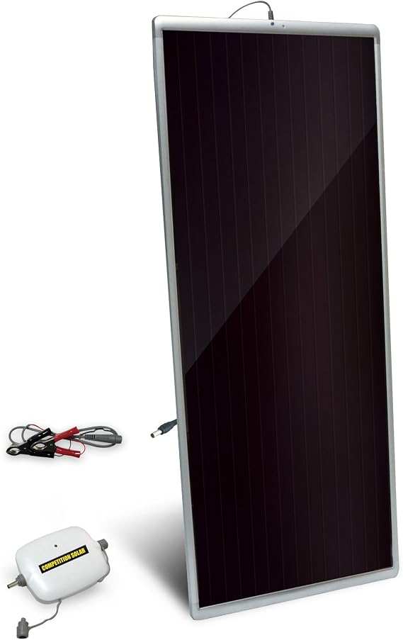 Competition Solar 47701 20-Watt Amorphous Solar Panel with 8 Amp Charge Controller and 12-Volt Battery Charger