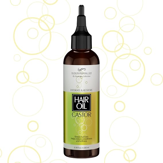 Dead Sea Collection Castor Hair Oil Restorative & Hydrating with Dead Sea Minerals Moisturizing Hair Oil for All Hair Types Paraben-Free 6.76 fl oz