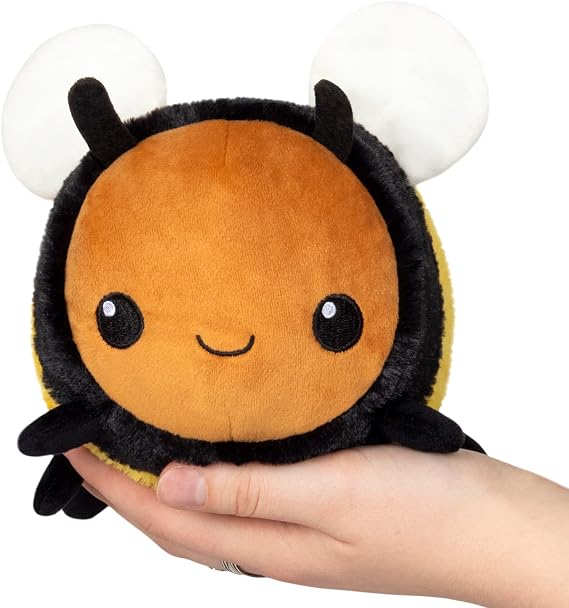 Squishable - Snugglemi Snackers Fuzzy Bumblebee - Garden Collection - 6 in - Soft Toy Collectible Stuffed Animal - Beans