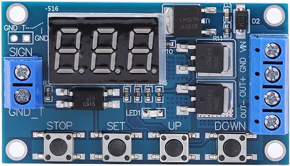 Relay Module, 12V 24V Timer Delay Switch Circuit Board with MOS Tube Control Programmable Cycle Timing PCB Module for DIY Electronics and Industrial Automation Tools