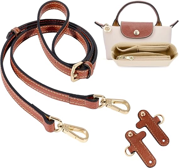 Purse Straps Replacement with Multi-Pocket Felt Handbag Organizer Insert