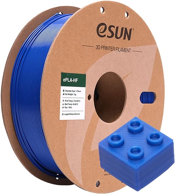 eSUN High Speed PLA Filament 1.75mm, Speedy PLA 3D Printer Filament for Fast Printing, Dimensional Accuracy +/- 0.03mm, 1KG Spool (2.2 LBS) 3D Printing Filament for 3D Printers,Blue