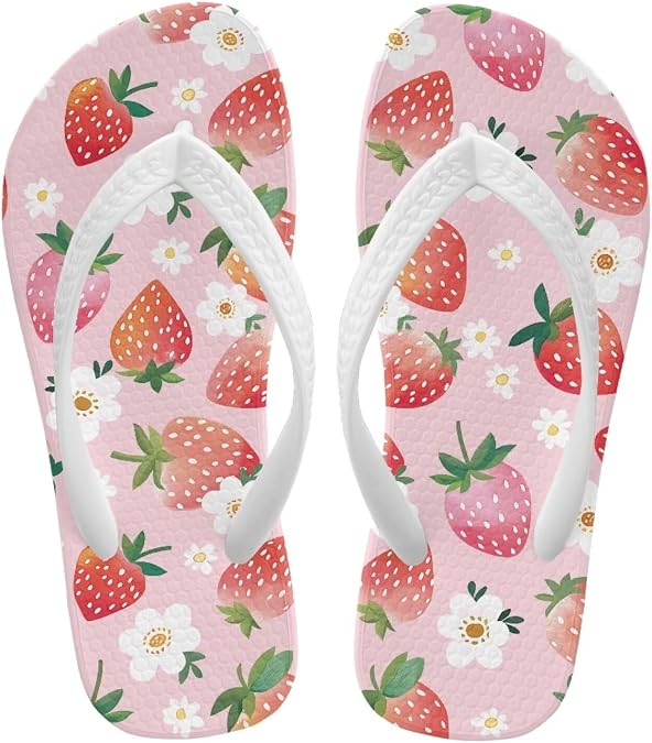 Girls Sandals Kids Flip Flop Fashion Pool Shower Shoes for Summer Beach Pool,White