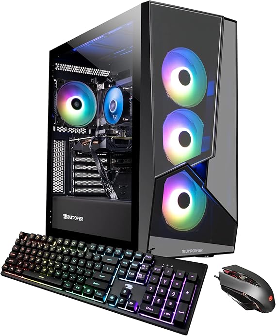 iBUYPOWER Pro Gaming PC Computer Desktop - SlateMR 246i (Intel Core i5-11400F 2.6GHz, AMD Radeon RX 6500XT 4GB, 8GB DDR4, 500GB NVMe, RGB Fans, WiFi Ready, Windows 11 Home)