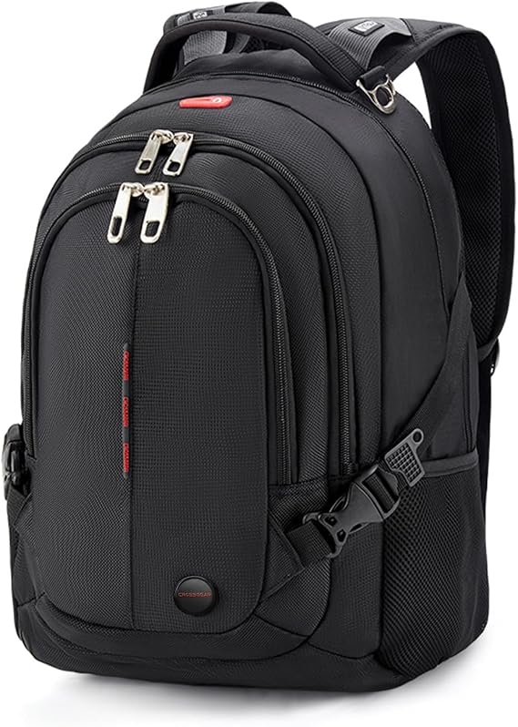 CROSSGEAR Travel Laptop Backpack for Man Water Resistant Laptop Bookbag 15.6 inch Business Work Computer Backpacks 29L Casual Daypack for Men Women, Black