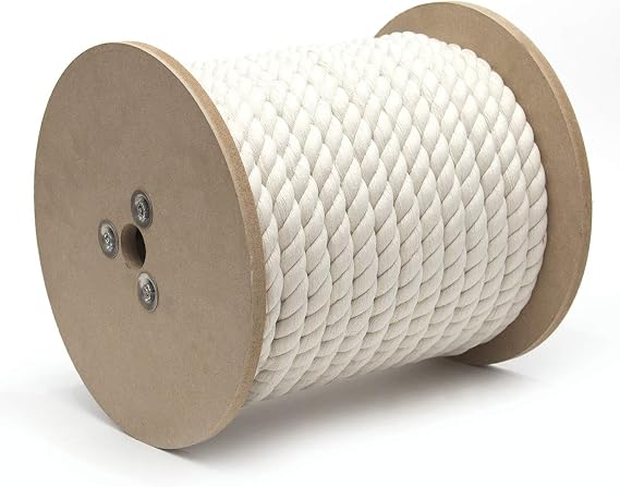 KingCord | 200 ft x 1/2-inch Twisted Cotton Rope, 150 lb Capacity, Natural