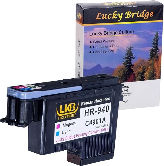 LKB Remanufactured HP940 Printhead C4901A with Chip New and Never Used Replacement for HP Officejet with Pro 8000 8500A 8500A Plus 8500A Premium (1 MC) 1PK-US