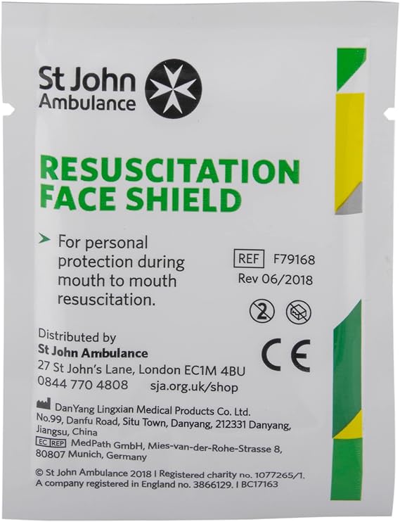 St Johns Ambulance Resuscitation Face Shield Ref F79168 Each