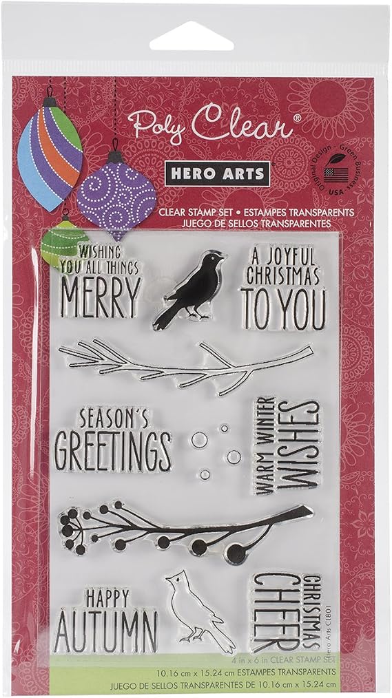 Hero Arts Rubber Stamps, Bird and Branch Christmas