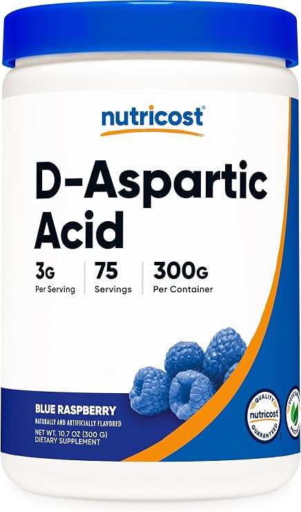 Nutricost D-Aspartic Acid (DAA) Powder (Blue Raspberry) 300G