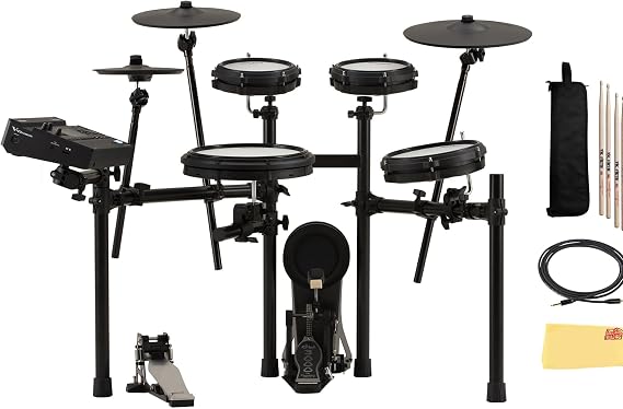 Roland TD313 V-Drums Electronic Drum Kit Bundle with Audio Cable, Drumsticks, Drumstick Bag, and Austin Bazaar Polishing Cloth