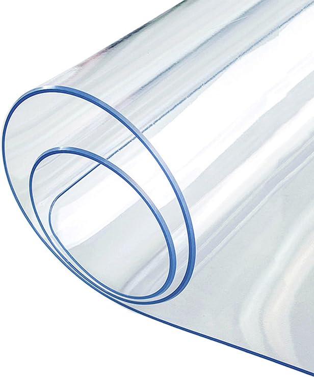 Clear Table Protector 100x200x0.2cm PVC Tablecloth Plastic Tablecover Wipeable Heat Resistant Transparent Table Protector for Dining Room Tables,Coffee Tables