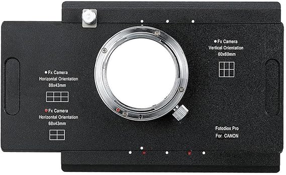Fotodiox Pro Lens Mount Adapter - Canon EOS D/SLR to Large Format 4x5 View Cameras with a Graflok Rear Standard - Shift/Stitch Adapter with Focusing Screen