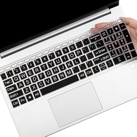 Large Print Keyboard Cover for 2026 2025 2024 HP 15.6 Laptop 15-fc 15-fd Series/HP Pavilion 15t 15z 15-eg 15t-eg 15-er 15-eh 15z-eh Series HP 15.6 inch Laptop Keyboard Protector Cover Skin