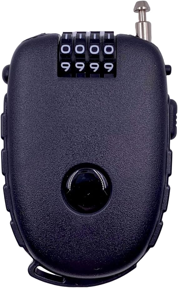 Bosvision Ultra-Secure 4-digit Combination Lock with 3 Feet Retractable Cable for Bike, Ski, Snowboard and Stroller