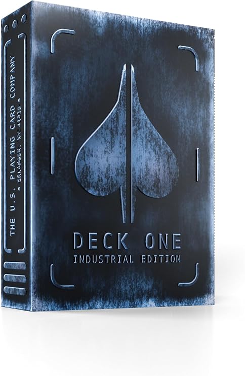 theory11 DeckONE Industrial Edition Playing Cards - Gunmetal Style Poker Deck for Magic, Cardistry, Game Night, Party Games, Solitaire, Blackjack, Gifts for Card Collectors, Magicians & Adults