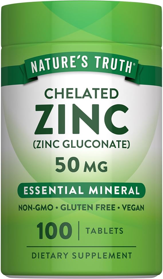 Nature's Truth Chelated Zinc | 50mg | 100 Tablets