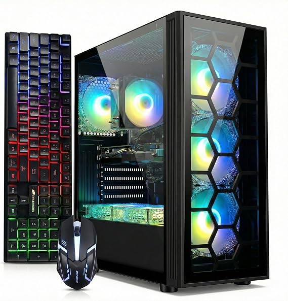 STGAubron Gaming PC Desktop,Core I7,RTX 3050 6G,16G RAM,512G SSD