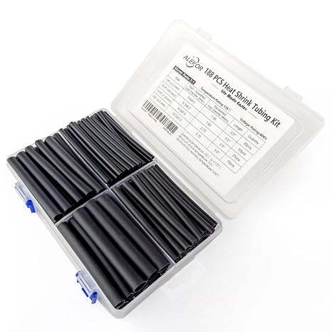 3:1 Dual Wall Heat Shrink Tubing Kit 188 PCS Black