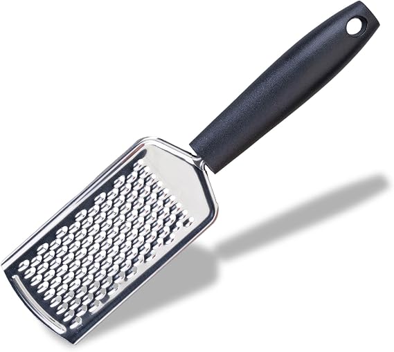 Fackelmann INITIAL Hand Grater, Cheese & Parmesan Shredder, Fine Chocolate Grater, Lemon Citrus & Nutmeg Zester, Durable Sharp Stainless Steel Blade with Plastic Handle 24cm