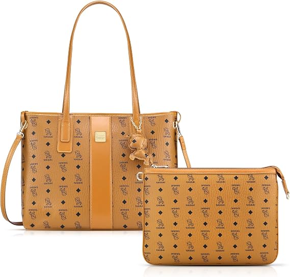 Tokidoki PU Leather Shoulder Bag PU Leather Handbag Tote Bag for Ladies Backpack Purse for Work Travel (deep orange)