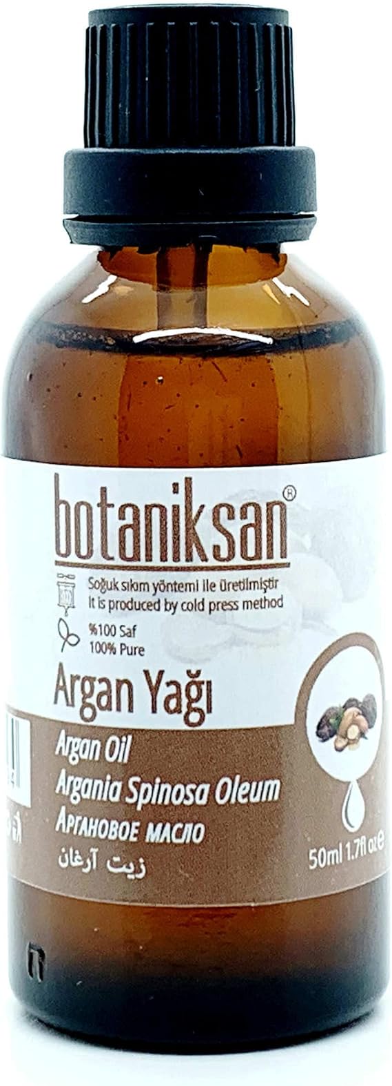 Botaniksan Argan Yağı 50ML Soğuk Sıkım, Saf, Doğal, Katkısız