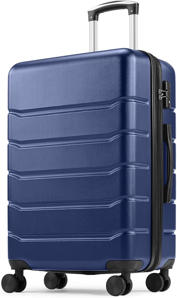 Sweetcrispy 28 Inch Checked Luggage, Suitcase with Spinner Wheels