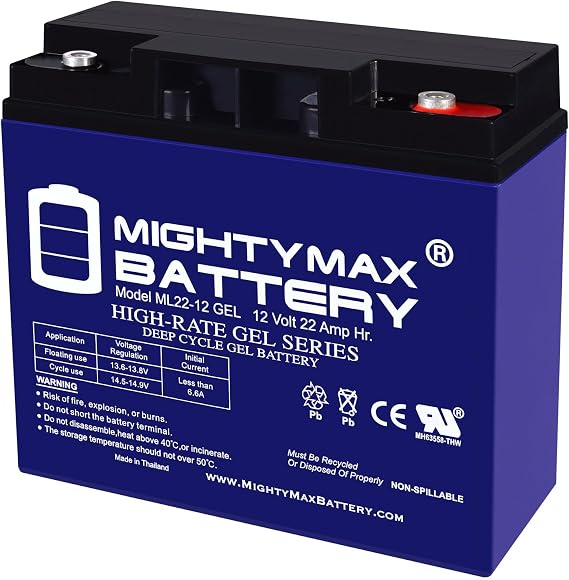 Mighty Max Battery 12V 22Ah GEL Battery Replaces Ritar RT12220EVX