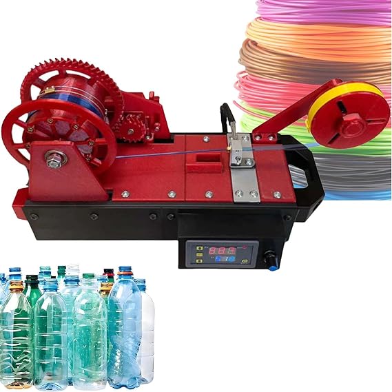 Desktop 3d Printer Filament Extruder Maker Recycled Pet Filament Extruder Printer Filament Spool Winder Fiament Pultruded From Pastic Bottles for Families,Small Studios Red