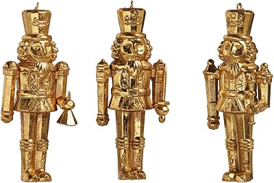 Raz 5 Inch Gold Nutcracker Ornaments - Set of 3 Assorted