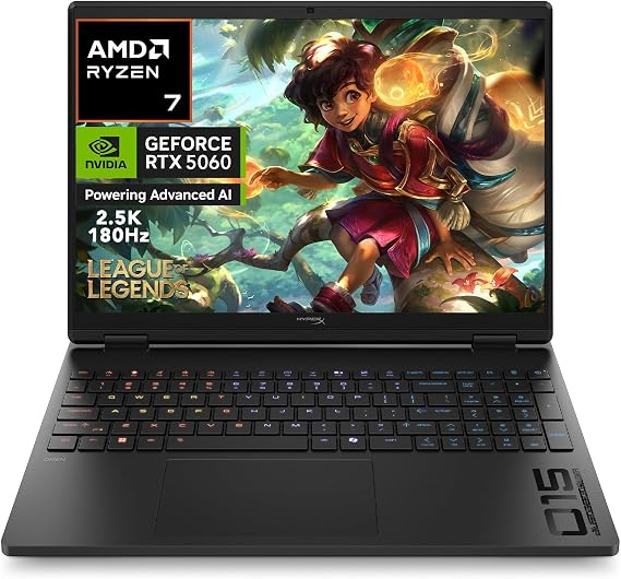 HP HyperX OMEN Gaming Laptop 2026, AMD Ryzen 7 260, NVIDIA GeForce RTX 5060