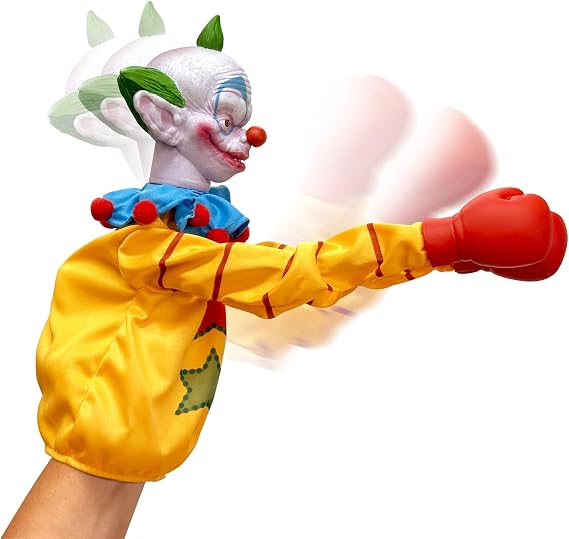 Toynk Horror Reachers Killer Klowns from Outer Space Shorty 13-Inch Boxing Puppet Toy, Retro '80s Scary Movie Collectibles