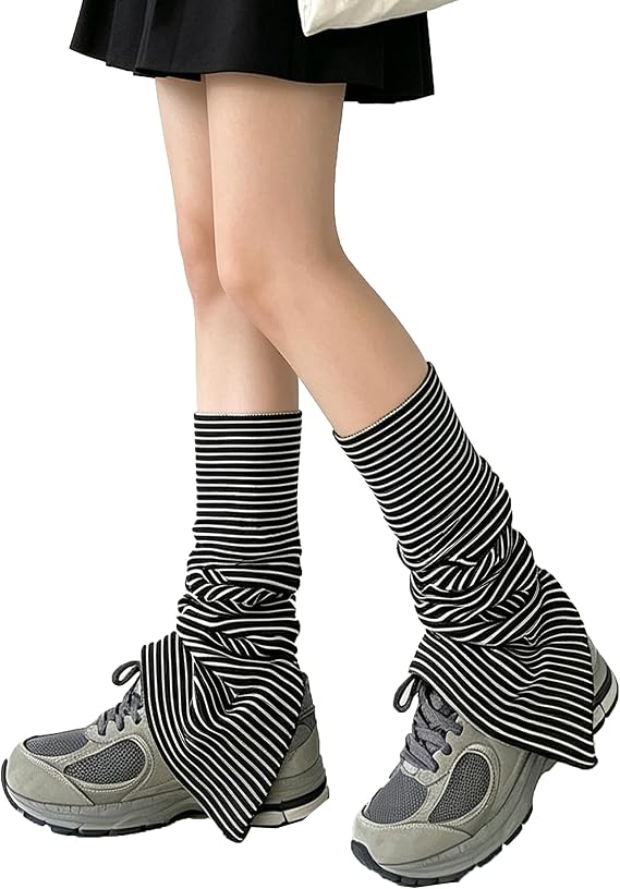 SherryDC Womens Y2k Knit Leg Warmers Harajuku Japanese Long Boot Socks Kawaii Lolita Winter Leg Cover
