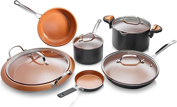 Gotham Steel 1992 Cookware Set, Large, Brown