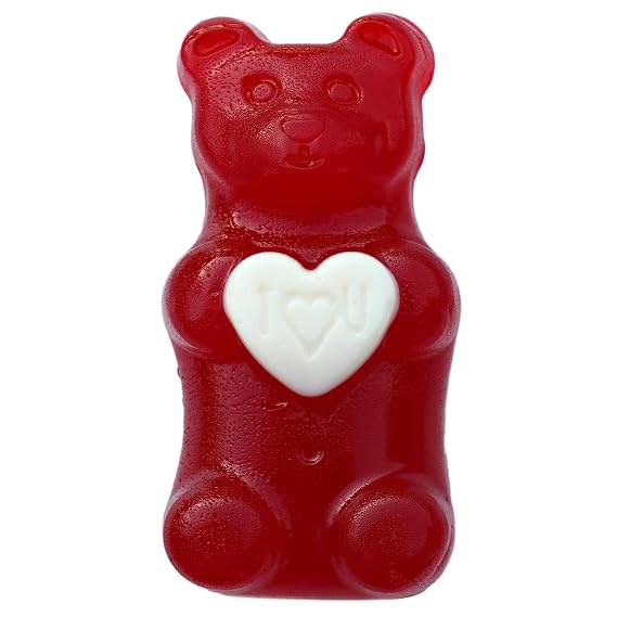 The Original "I Love You" Giant Gummy Bears!TM from GGB Candies (Cherry, 1 Pound)
