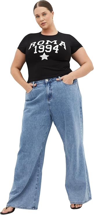 City Chic Women's Plus Size Tee - Micro Print