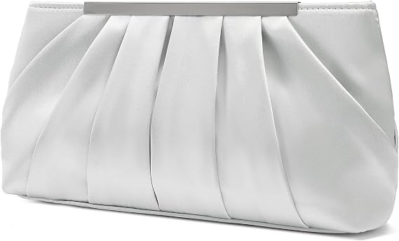 RNIEGA Clutch Purses for Women Evening Bag Elegant Pleated Satin Formal Handbag Simple Classy Purse