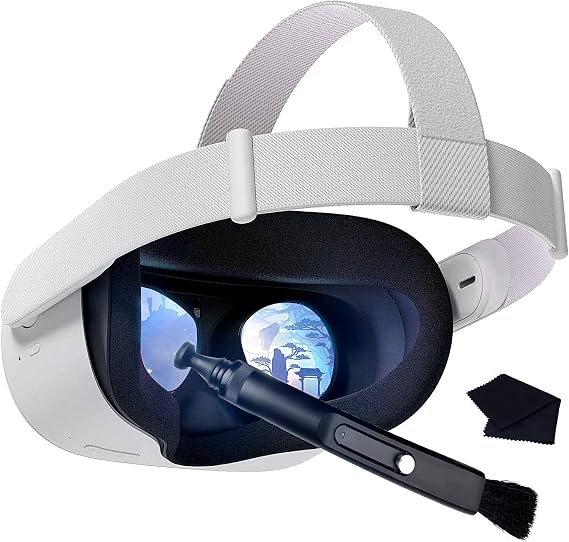 KRX VR Headset & Camera Lens Cleaning Pen and Cloth, Accessories for Oculus Quest/Quest 2/Rift S/Valve Index/PS4 VR Headset Lens Cleaning Kit