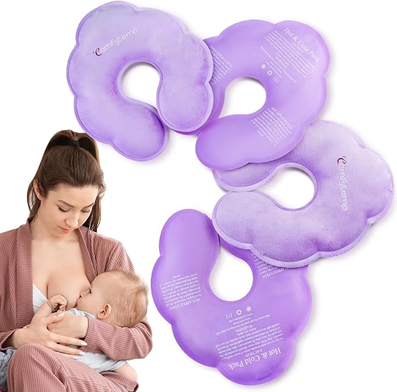 Comfytemp Breast Ice Packs, Postpartum Breastfeeding Essentials, 4Pack