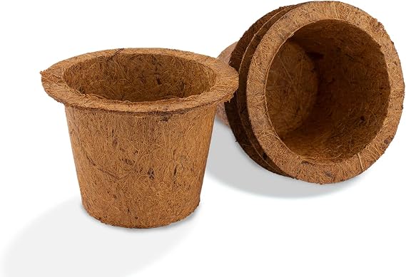 UBICON Premium Coco Coir Seed Starter Nursery Pots - 100% Natural, Sturdy & Breathable, Transplant-Friendly for Healthy Growth (24 Pots)