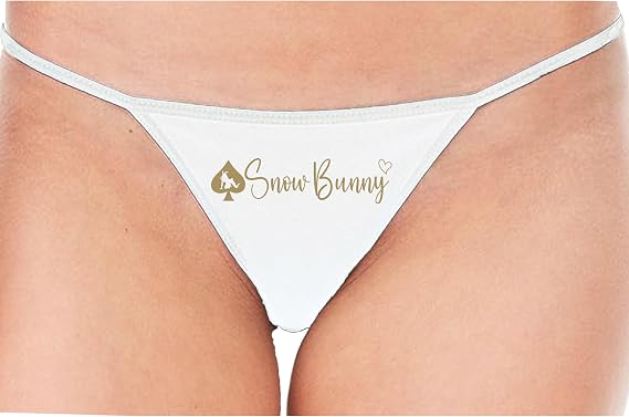 Knaughty Knickers Snow Bunny For Queen of Spades BBC Lover Hot Wife Bull Rider White String Thong Adult Flirty Fun