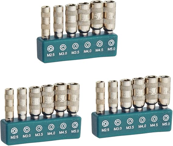 COMOK 6 in 1 H4 Shank 2.5mm 3mm 3.5mm 4mm 4.5mm 5mm 6 Points Hex Socket 3Set